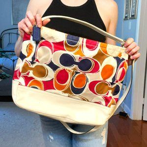 Coach Park Hand Drawn Scarf Print Shoulder Bag